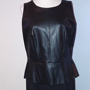 Black Faux Leather/cotton dress